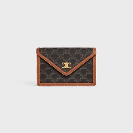 【CELINE】 TRIOMPHE CANVAS WALLET チェーンウォレット