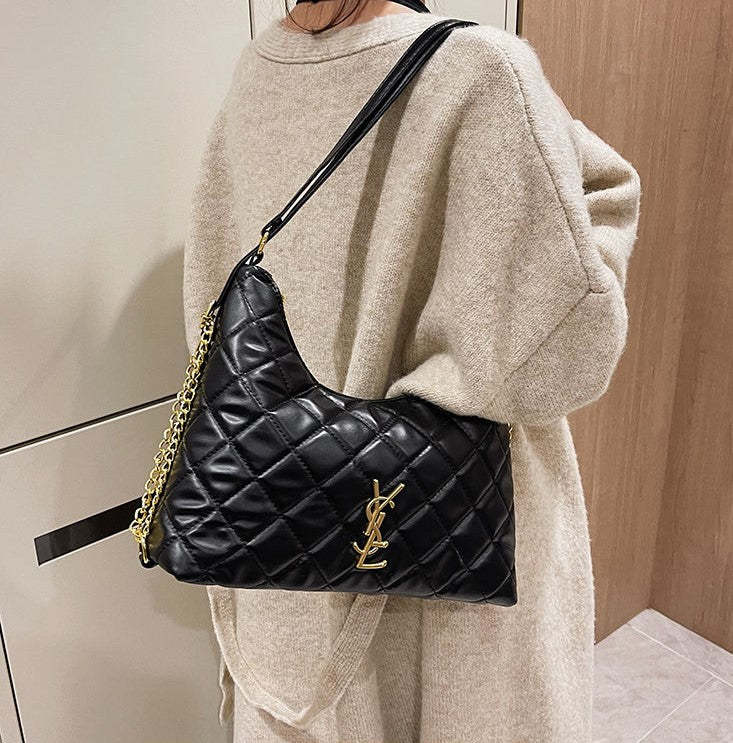 プレミアムハンドバッグ ショルダーバッグ コミューターひし形チェーンショルダーバッグ