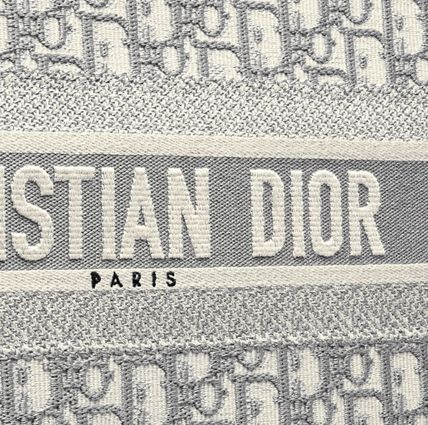 【ディオール】◆人気 BOOK TOTE 定番柄刺繍 トートバッグ-3 sizes