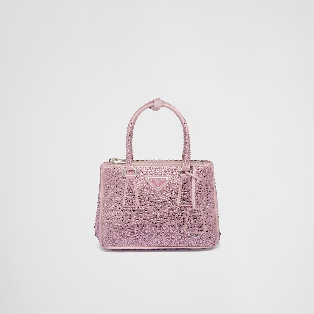 ★PRADA直営店★ガレリア クリスタル サテン ミニバッグ