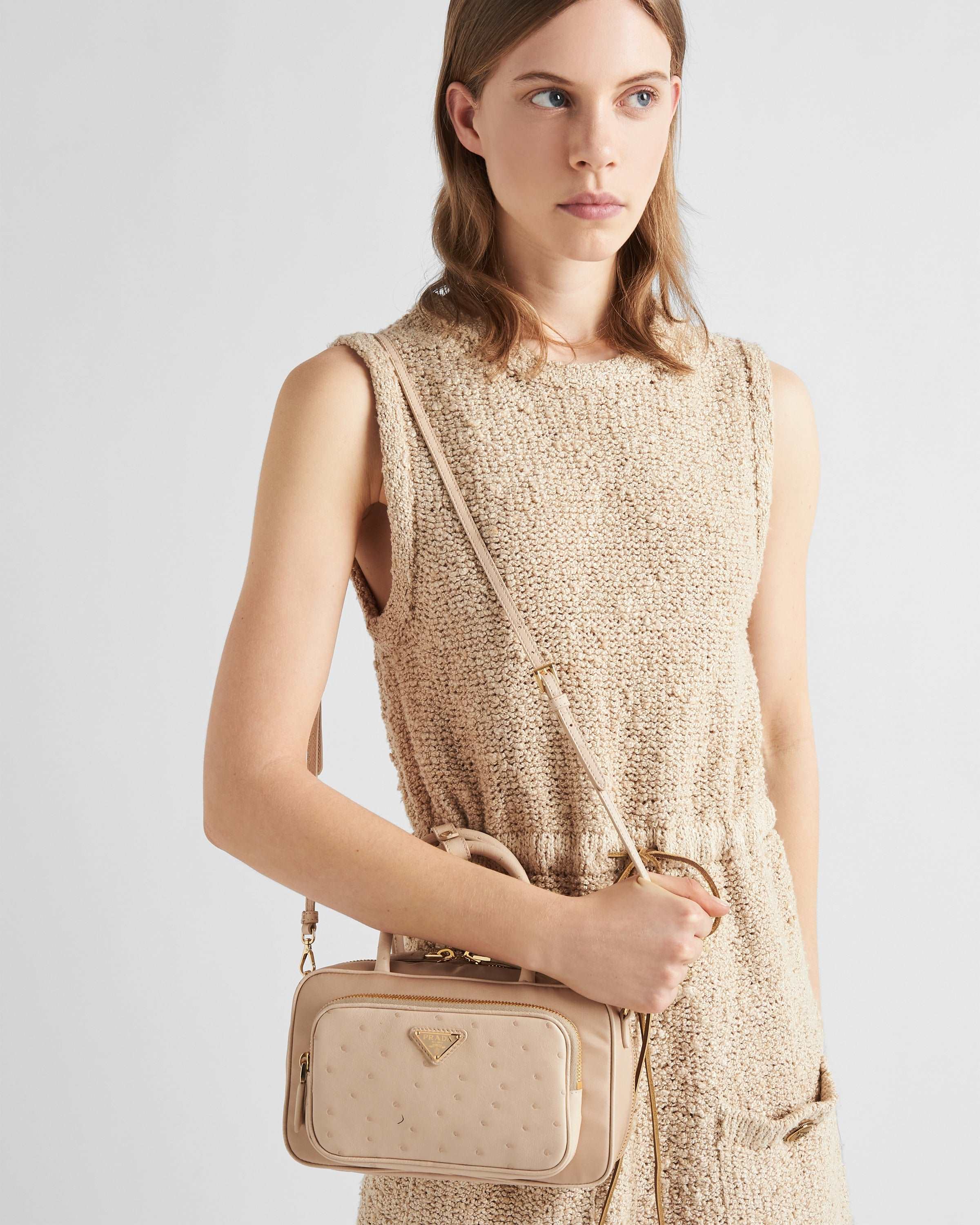 Re-Nylon xオーストリッチ ダブルハンドルバッグ