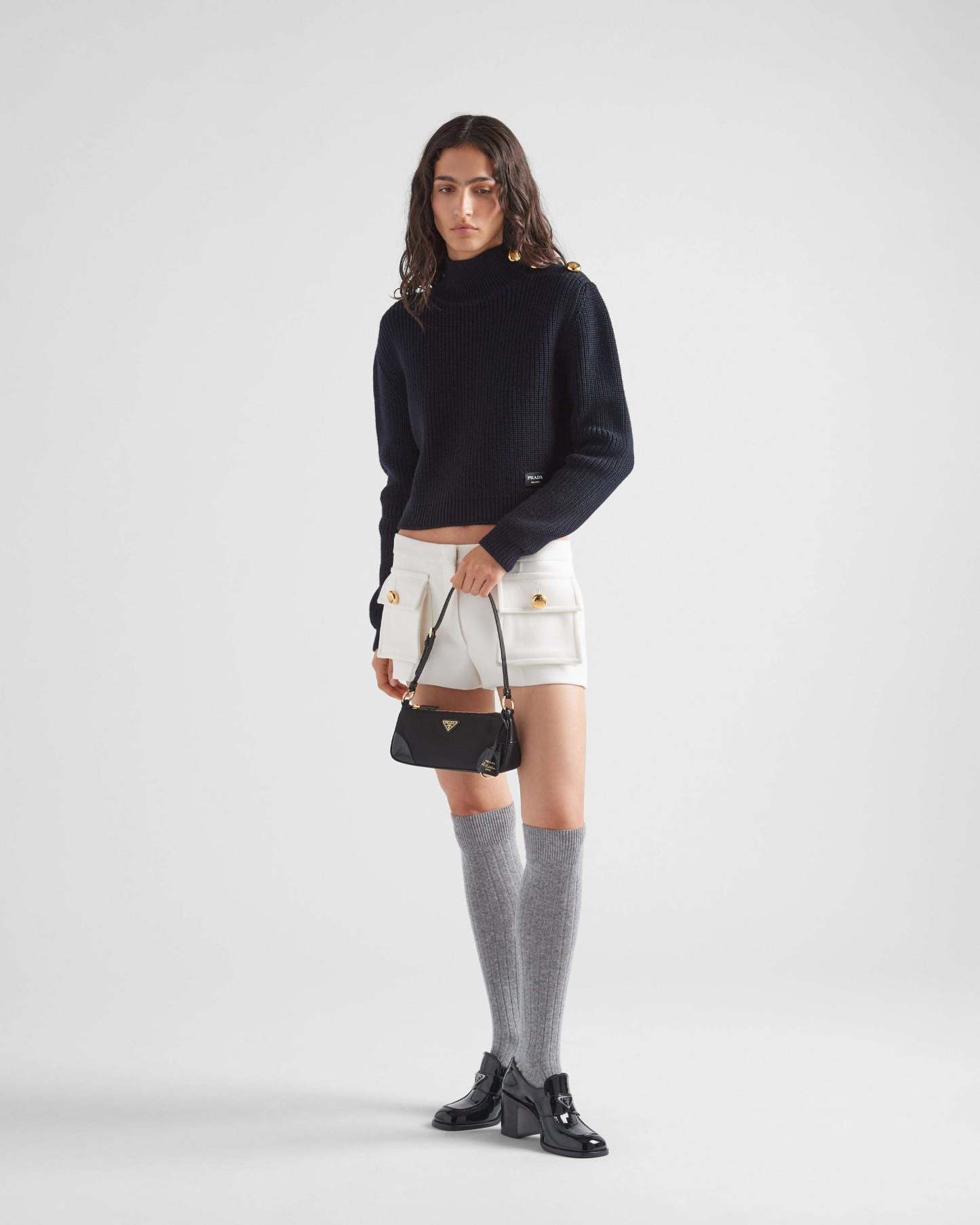 Re-Edition 2002 Re-Nylon xブラッシュドレザー ショルダーバッグ