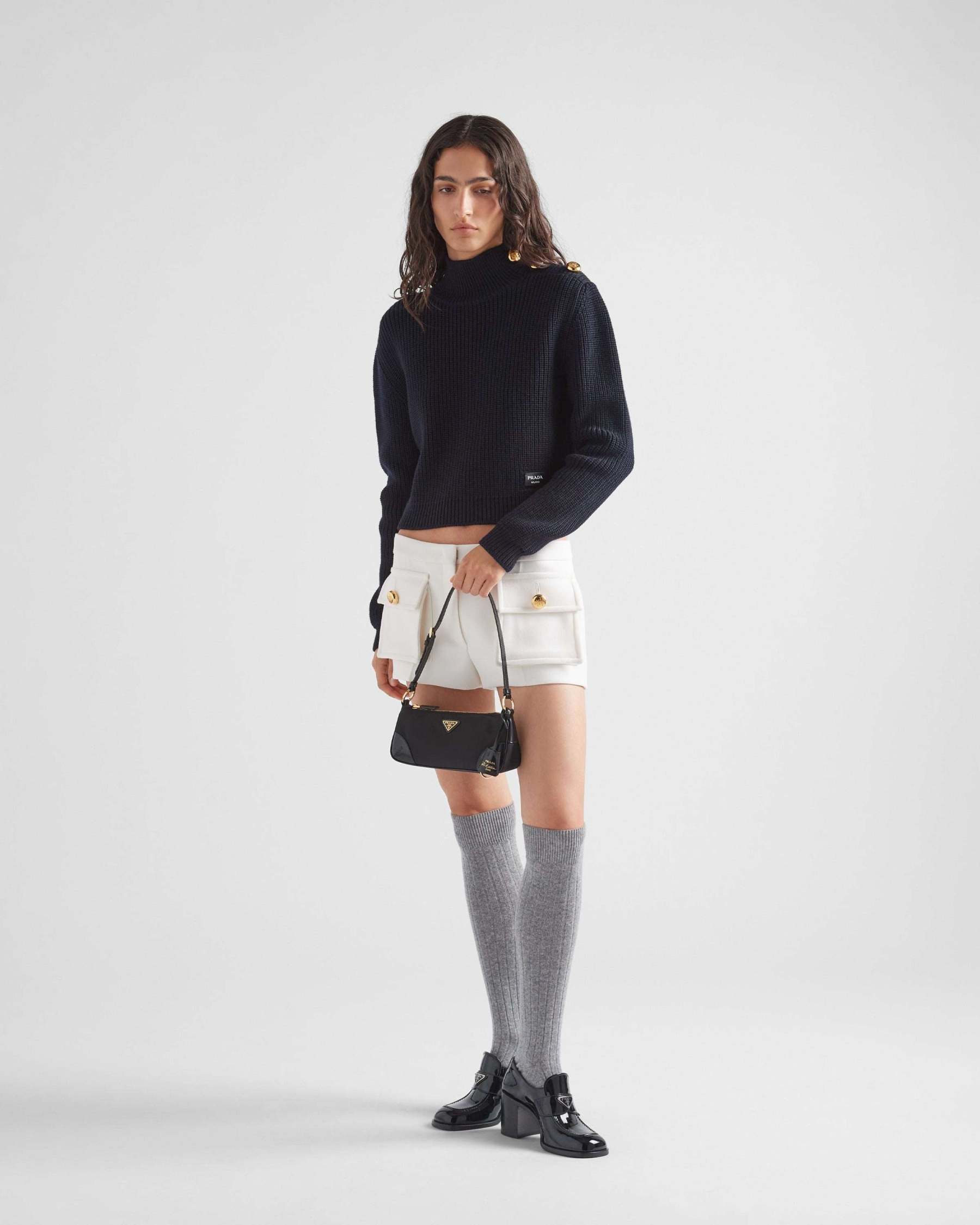 Re-Edition 2002 Re-Nylon xブラッシュドレザー ショルダーバッグ