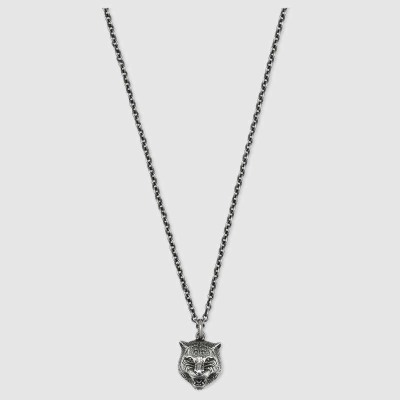 GUCCI タイガーヘッドシルバーネックレス