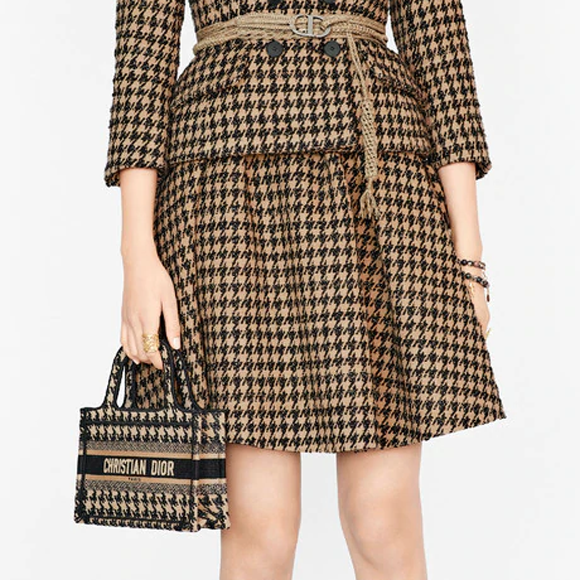 ミニ刺繍千鳥チェックDIOR BOOK TOTEトートバッグ