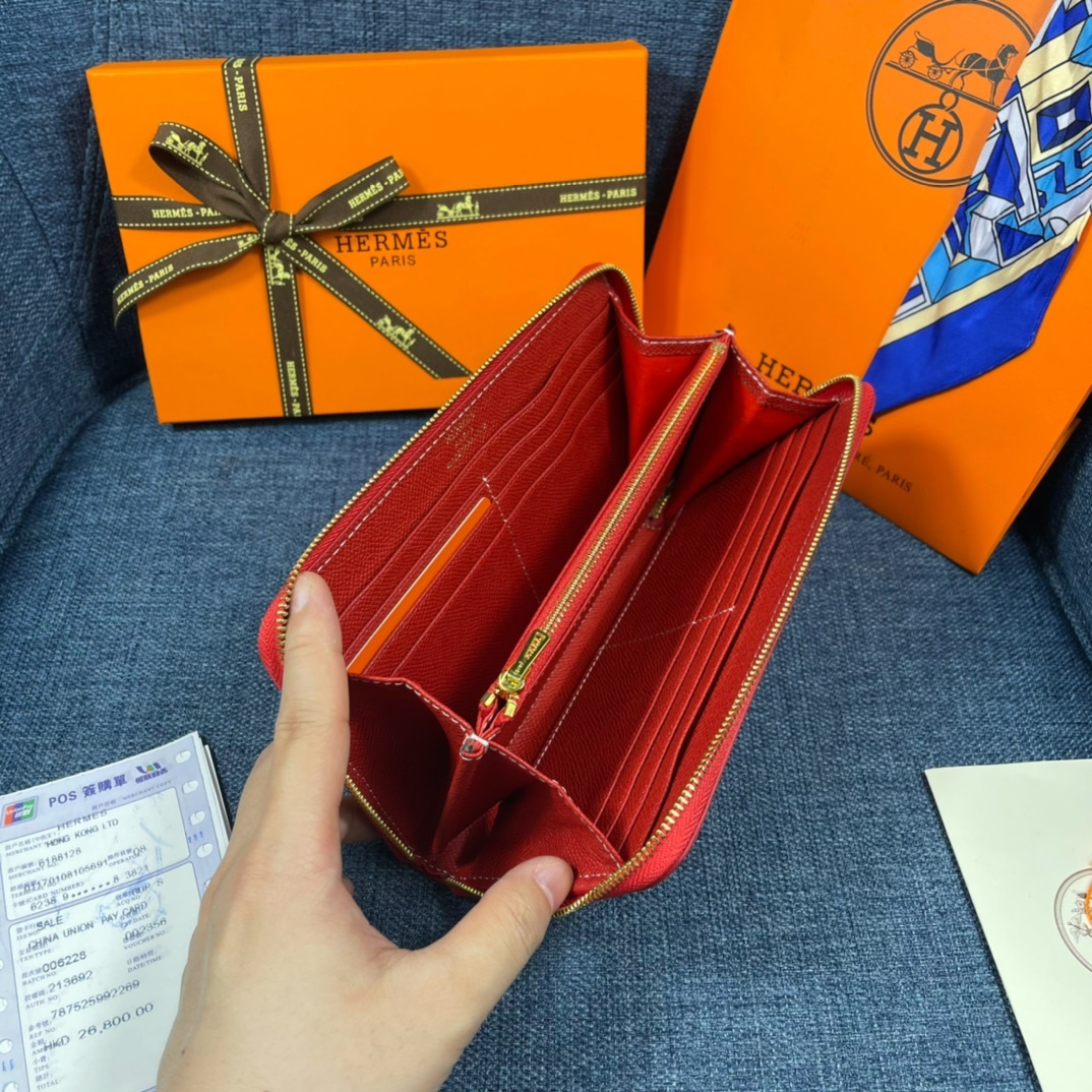 Hermes・レザー コンチネンタルウォレット 財布 折財布