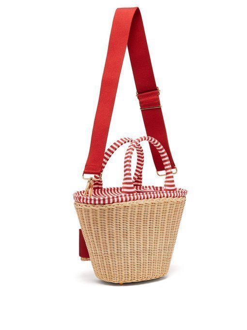 【新作】★PRADA★人気のWicker★キャンバス カゴバッグ