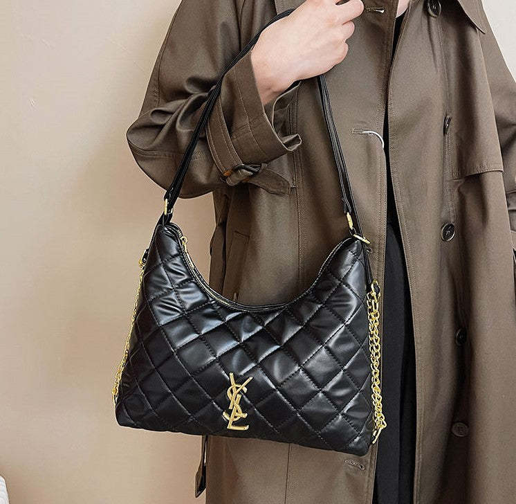 プレミアムハンドバッグ ショルダーバッグ コミューターひし形チェーンショルダーバッグ