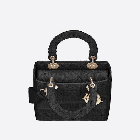 【DIOR】雑誌掲載！完売必至！憧れのMedium Lady D-Lite Bag！ 刺繍キャンバス グレー バッグ