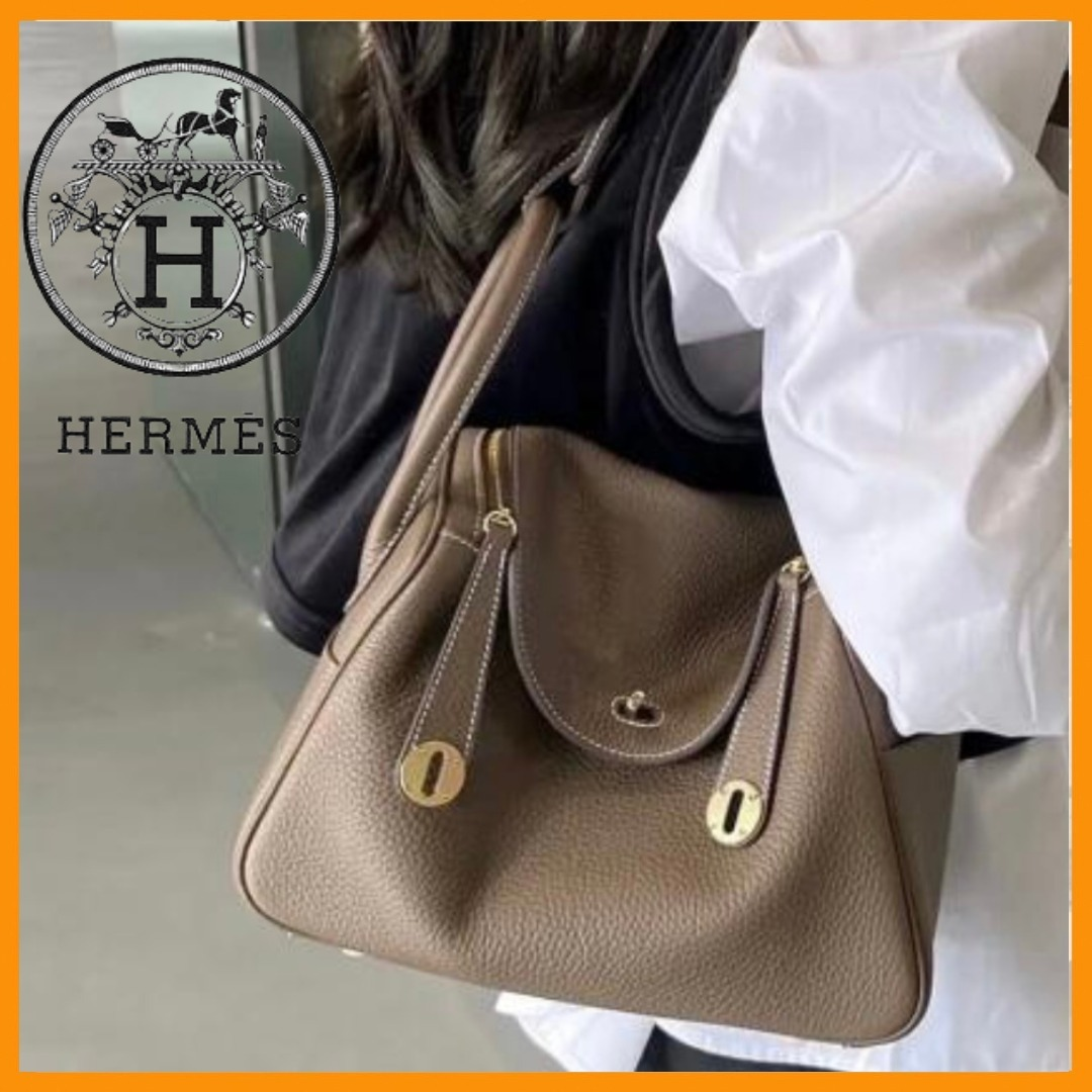 《上品★》【HERMES】リンディ26ハンドバッグ(エトゥープ)