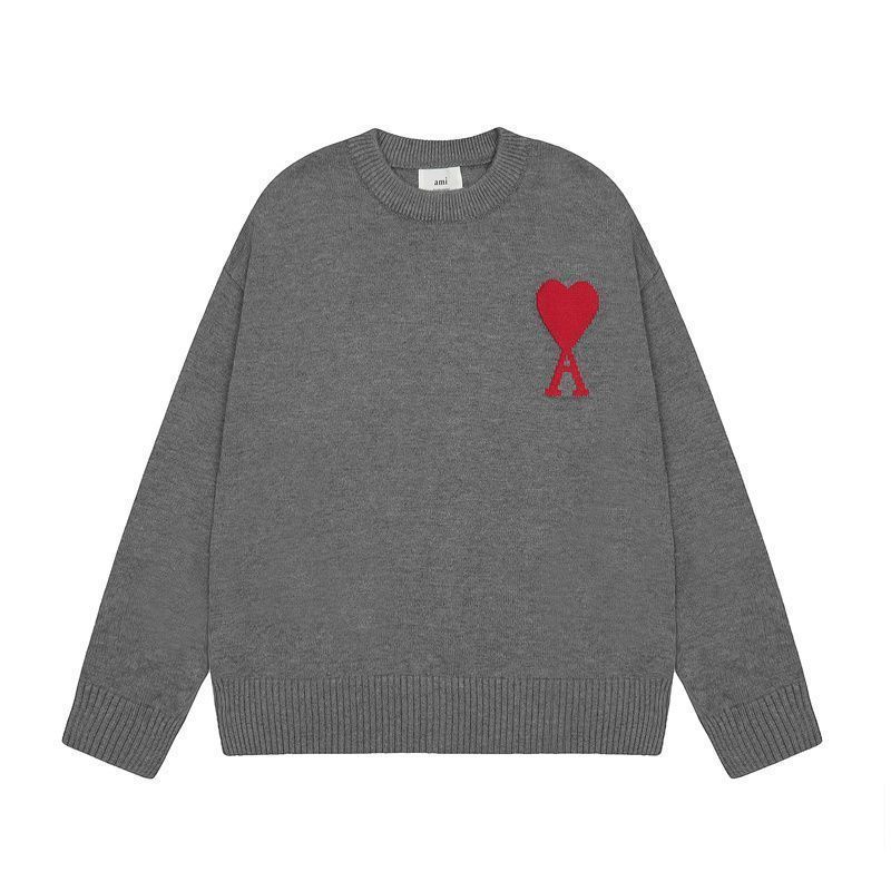 【AMI PARIS】 アミ パリス Intarsia Sweater ハートロゴ ニット ロゴ セーター オーバーサイズ