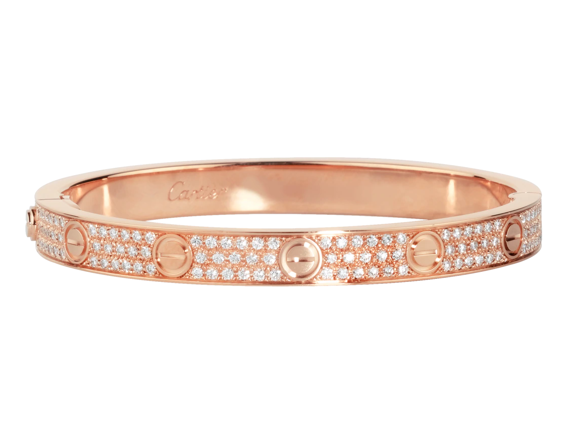 【Cartier】カルティエ LOVE BRACELET, DIAMOND-PAVED ブレスレット、パヴェダイヤモンド