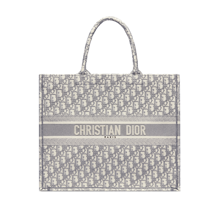 【ディオール】◆人気 BOOK TOTE 定番柄刺繍 トートバッグ-3 sizes