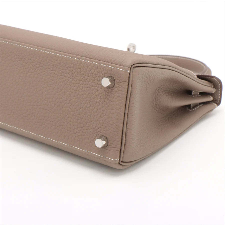エルメス ケリー25 トゴ エトゥープ シルバー金具