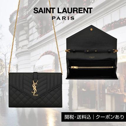 MONOGRAMMIXMATELASSÉグレインエンボスレザーチェーンウォレット