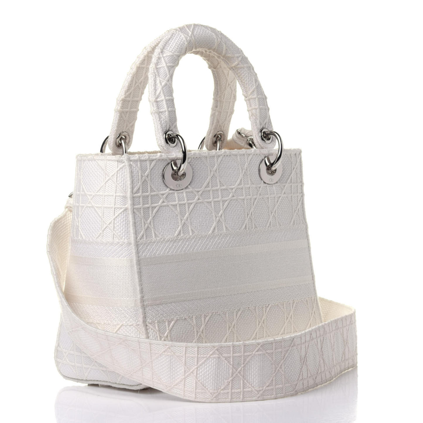 【DIOR】雑誌掲載！完売必至！憧れのMedium Lady D-Lite Bag！ 刺繍キャンバス グレー バッグ