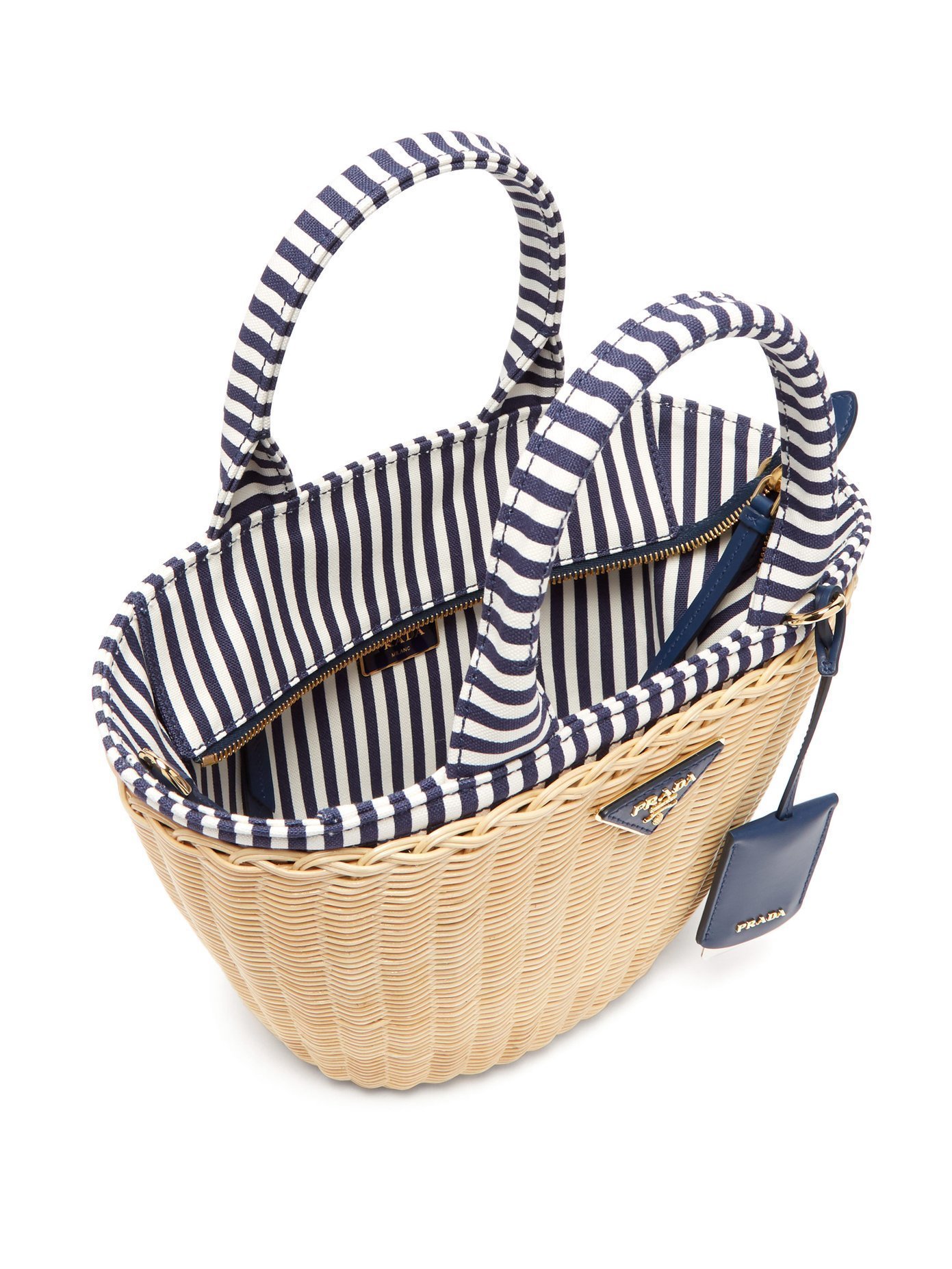 【新作】★PRADA★人気のWicker★キャンバス カゴバッグ