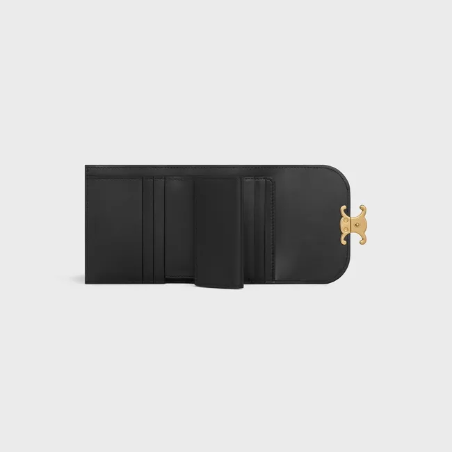 スモール フラップウォレット / シャイニースムースラムスキン