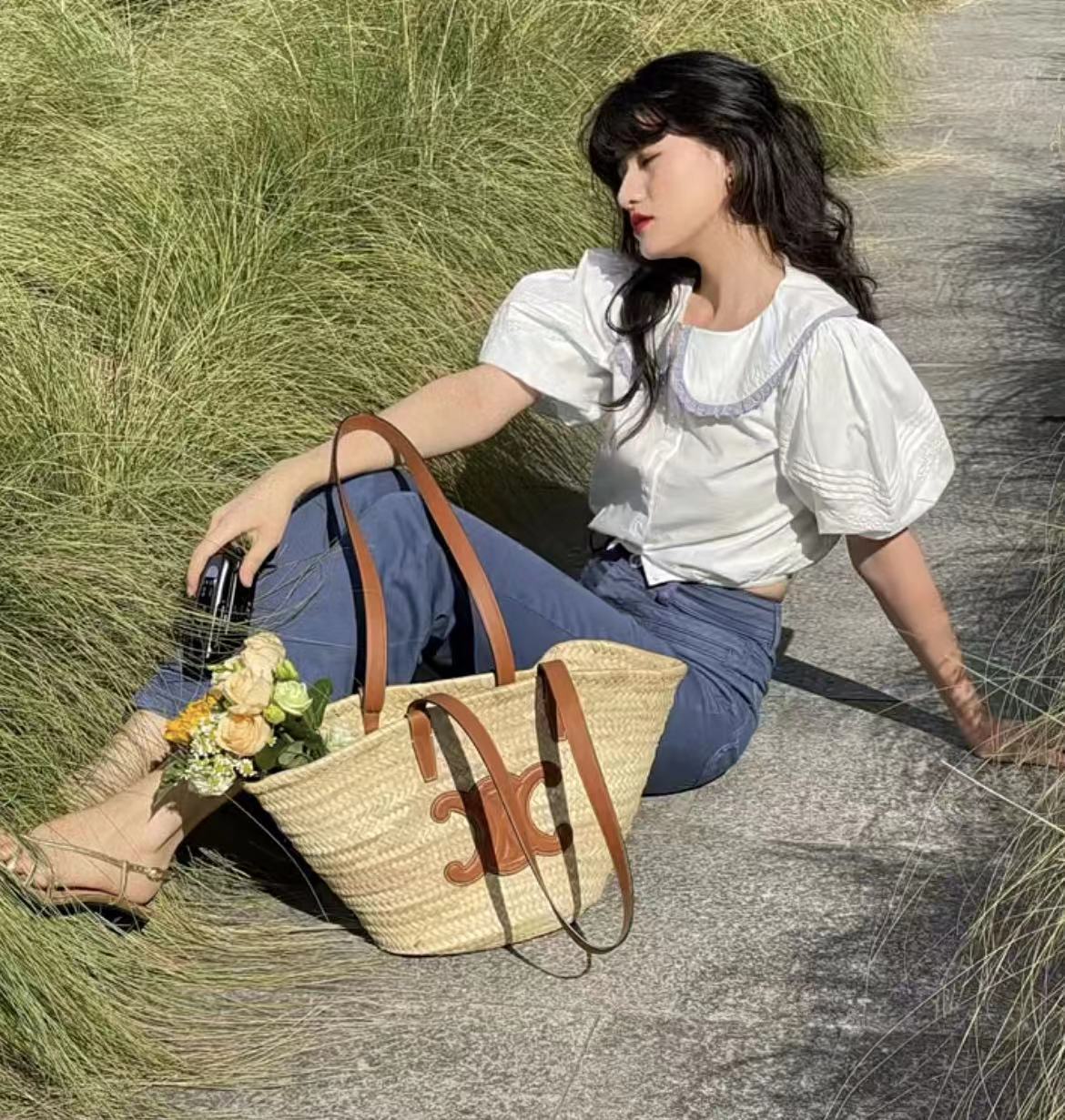 CEL1NE👜ニット凱旋野菜カゴバッグ、カジュアルホリデーバッグ【50%OFF+送料無料】