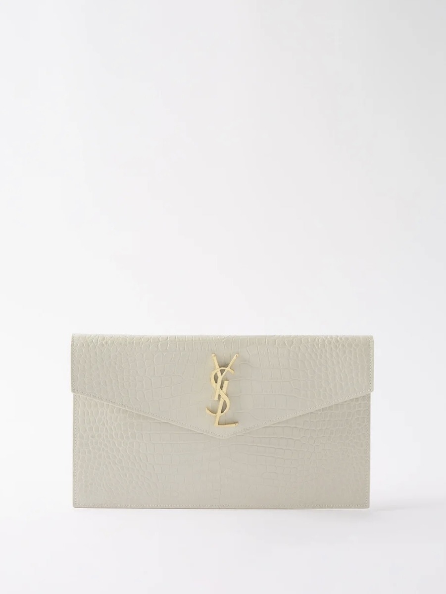 ☆SAINT LAURENT☆関税込♪日本未入荷♪Uptown クロコ クラッチ
