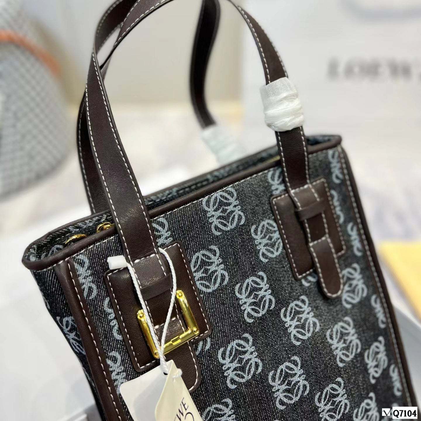 L/oewe デニムカラー キャンバス ショッピングバッグ【送料無料】