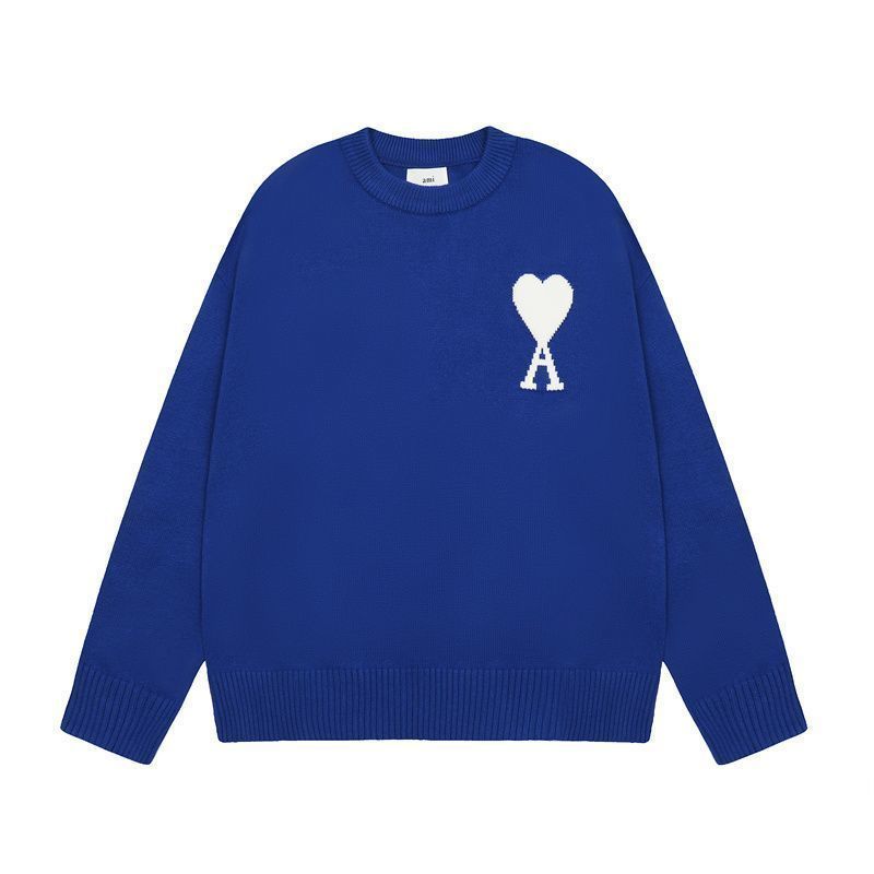 【AMI PARIS】 アミ パリス Intarsia Sweater ハートロゴ ニット ロゴ セーター オーバーサイズ
