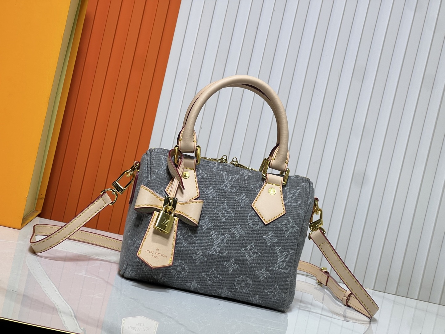 LOUIS VUITTON ルイヴィトン M81878 Nano Speedy デニムバッグ