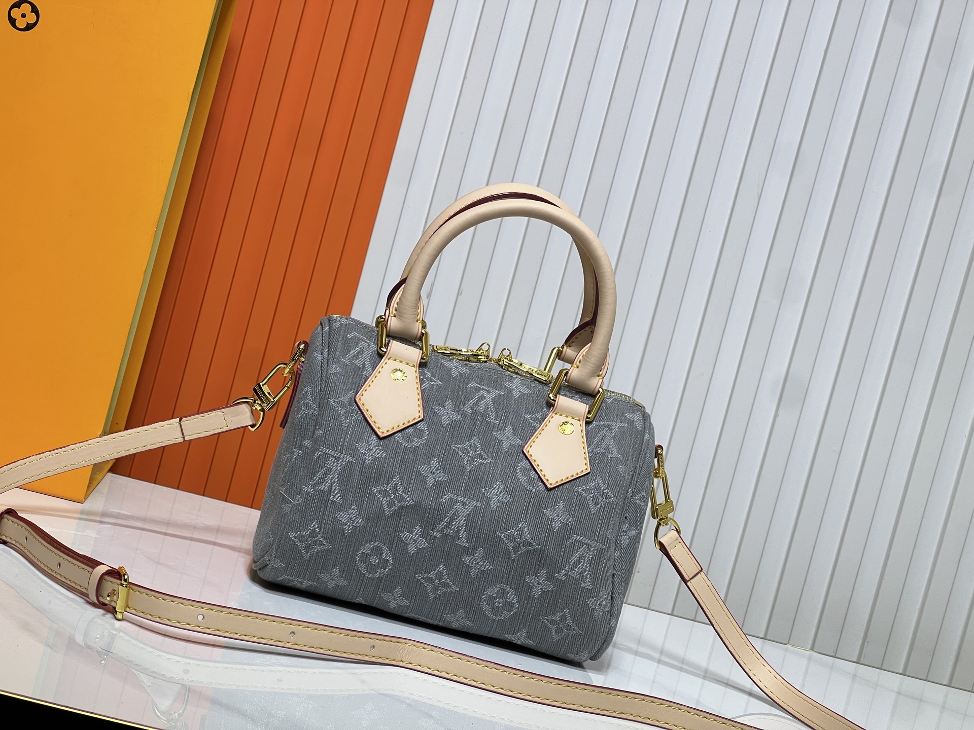 LOUIS VUITTON ルイヴィトン M81878 Nano Speedy デニムバッグ