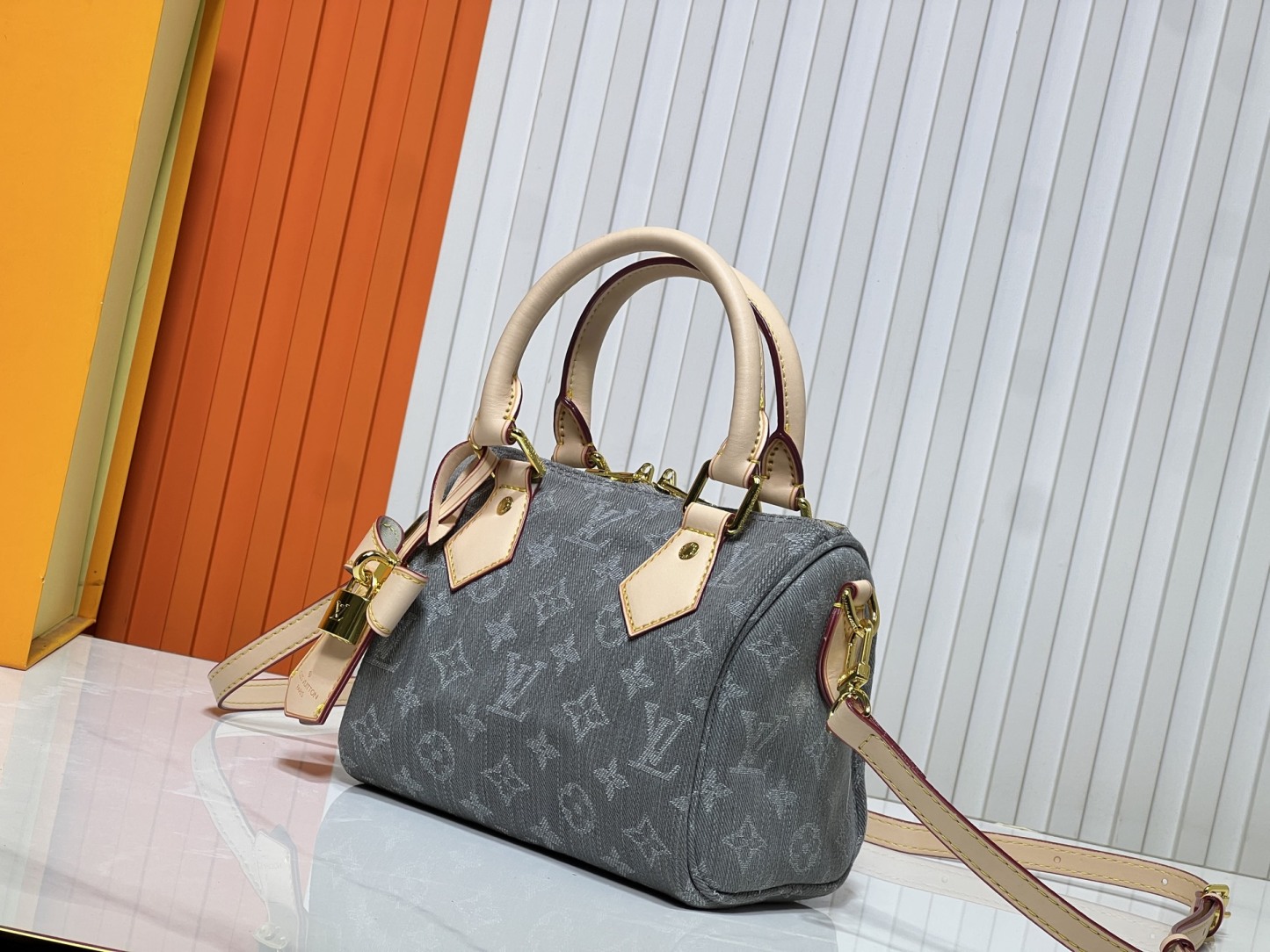 LOUIS VUITTON ルイヴィトン M81878 Nano Speedy デニムバッグ