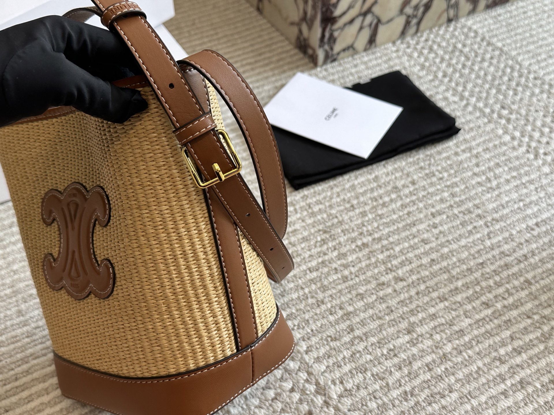 【CELINE公式旗艦店】セリーヌ わら編みバッグ バケットバッグ