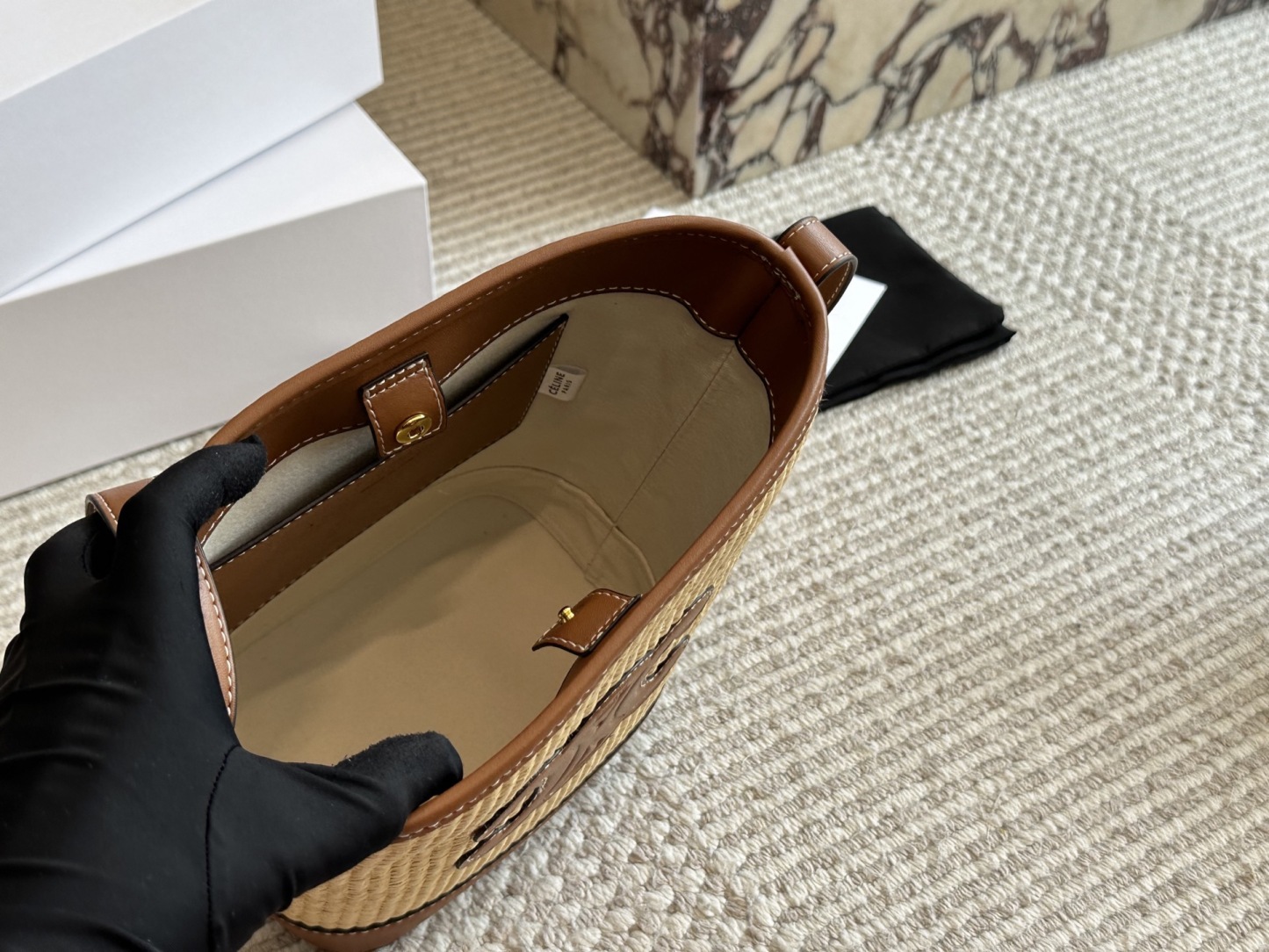 【CELINE公式旗艦店】セリーヌ わら編みバッグ バケットバッグ