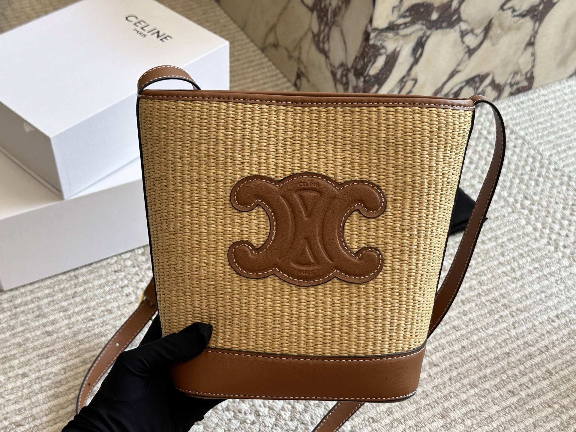 【CELINE公式旗艦店】セリーヌ わら編みバッグ バケットバッグ