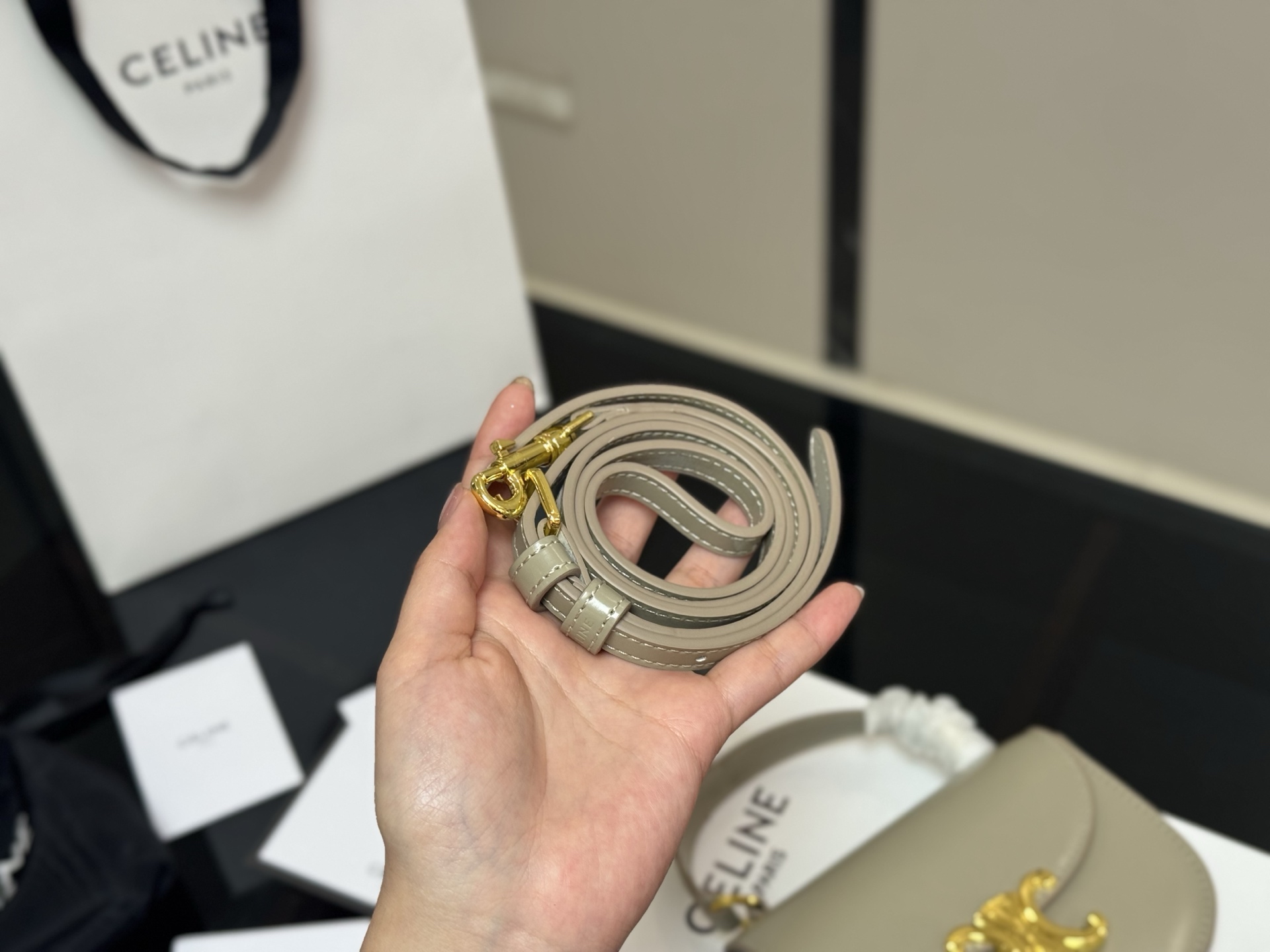 【CELINE公式旗艦店】セリーヌ BESACE TRIOMPHE MINI ハンドバッグ