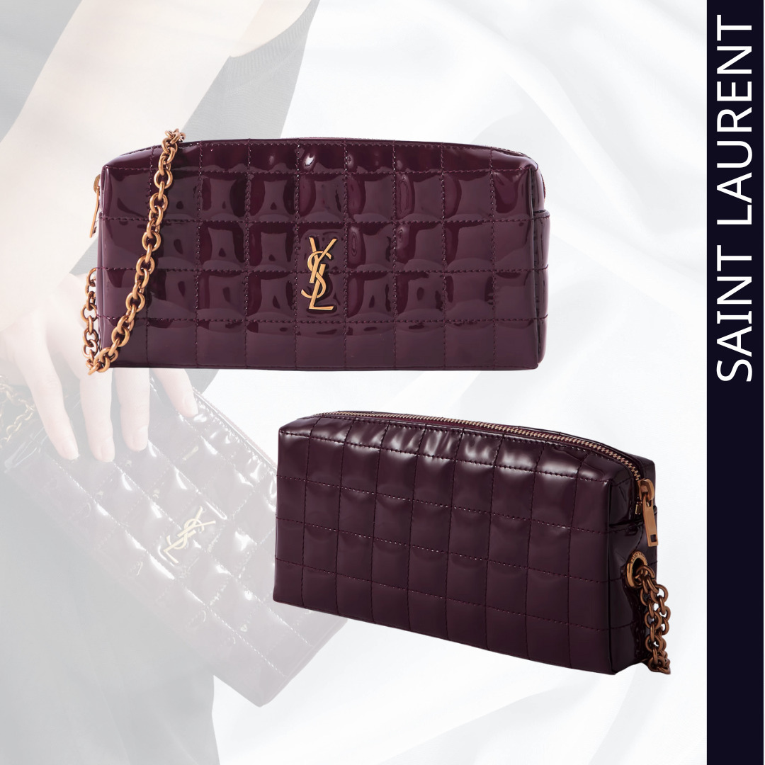 SAINT LAURENT チェーン付きカサンドラ マトラッセ カレ ポーチ