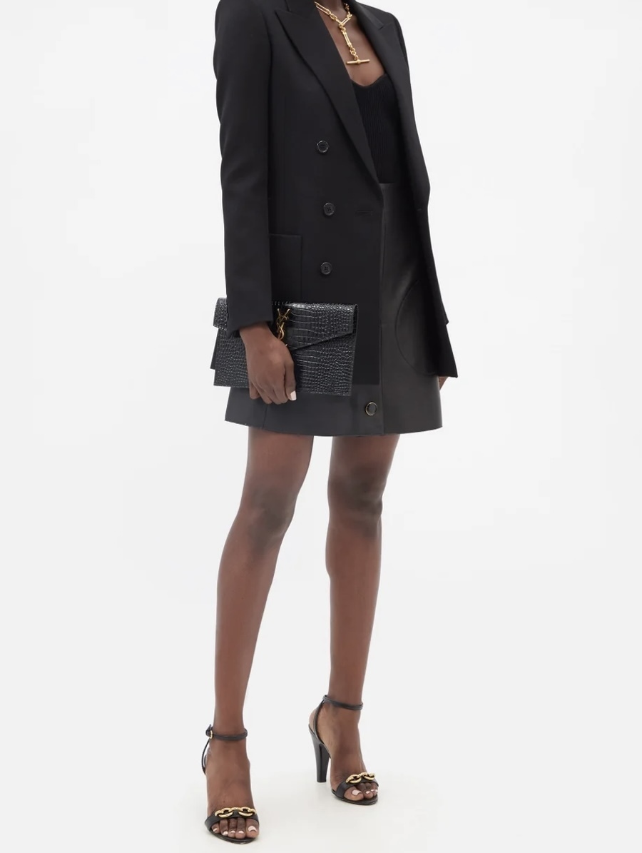 ☆SAINT LAURENT☆関税込♪日本未入荷♪Uptown クロコ クラッチ