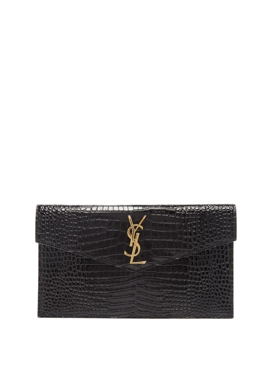 ☆SAINT LAURENT☆関税込♪日本未入荷♪Uptown クロコ クラッチ