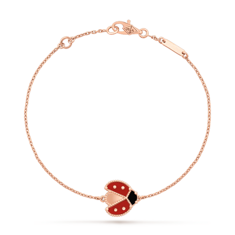 【Vancleef & Arpels】 ラッキー スプリング ブレスレット、オープンウィング レディバグ