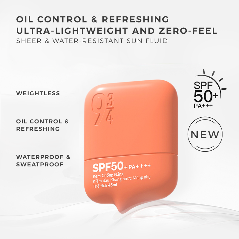 9¾ Sheer & Water-Resistant Sun Fluid SPF50+ PA++++