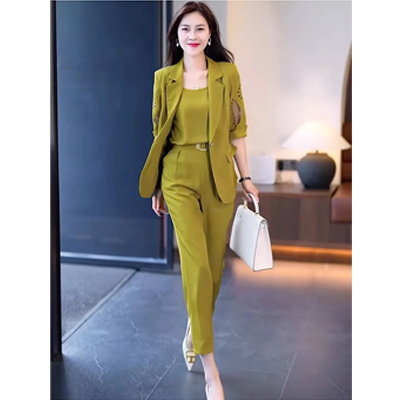 Suit three-piece female new fashion summer thin quality harem pants suit thin