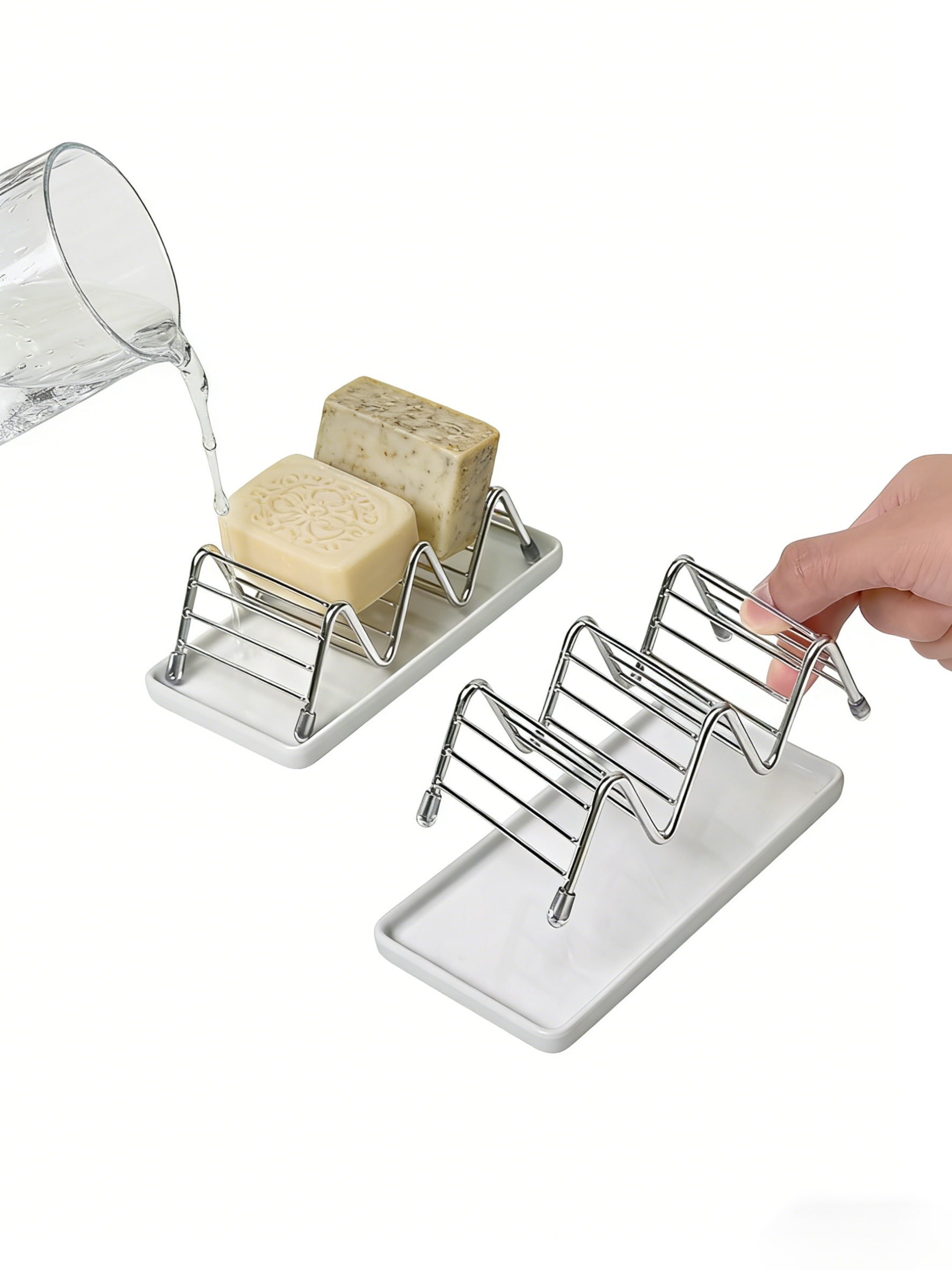 W-shaped soap holder