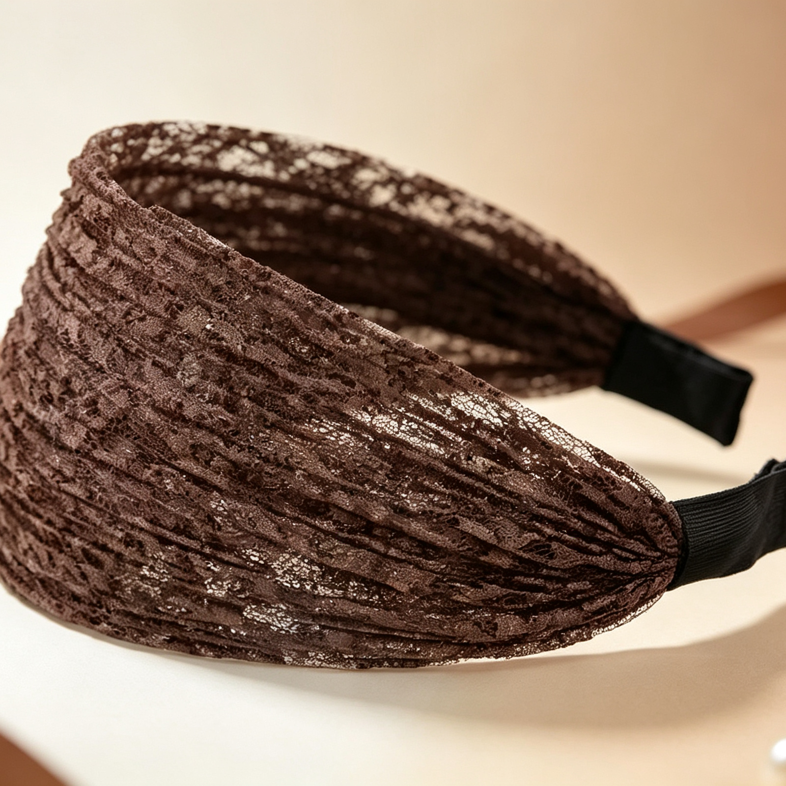 French Lace Wide Headband for Gray Hair Coverage | Instant Root Concealer & Volumizing Hairband for Thinning Crown