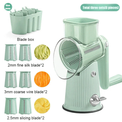 Hand crank multifunctional vegetable cutter