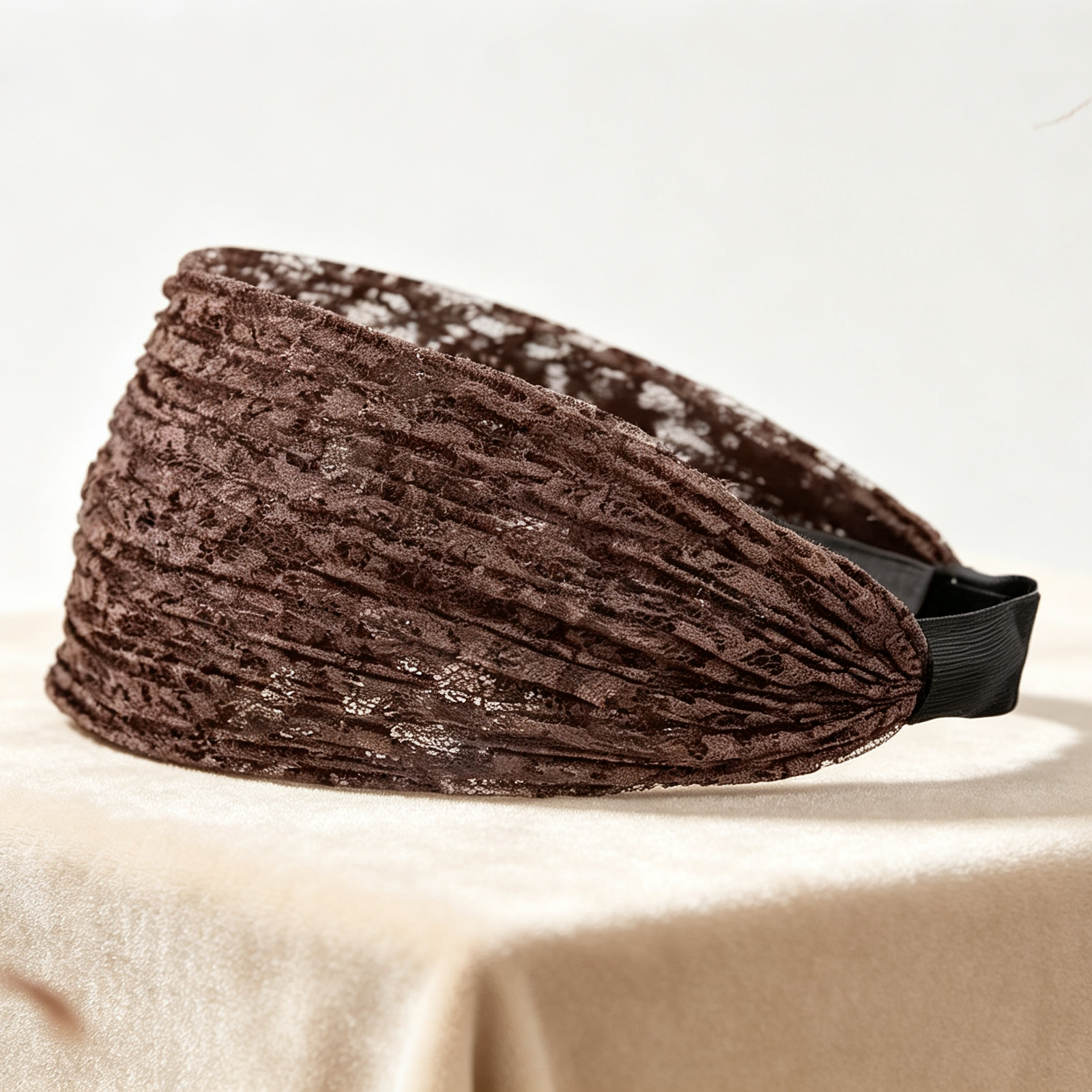 French Lace Wide Headband for Gray Hair Coverage | Instant Root Concealer & Volumizing Hairband for Thinning Crown