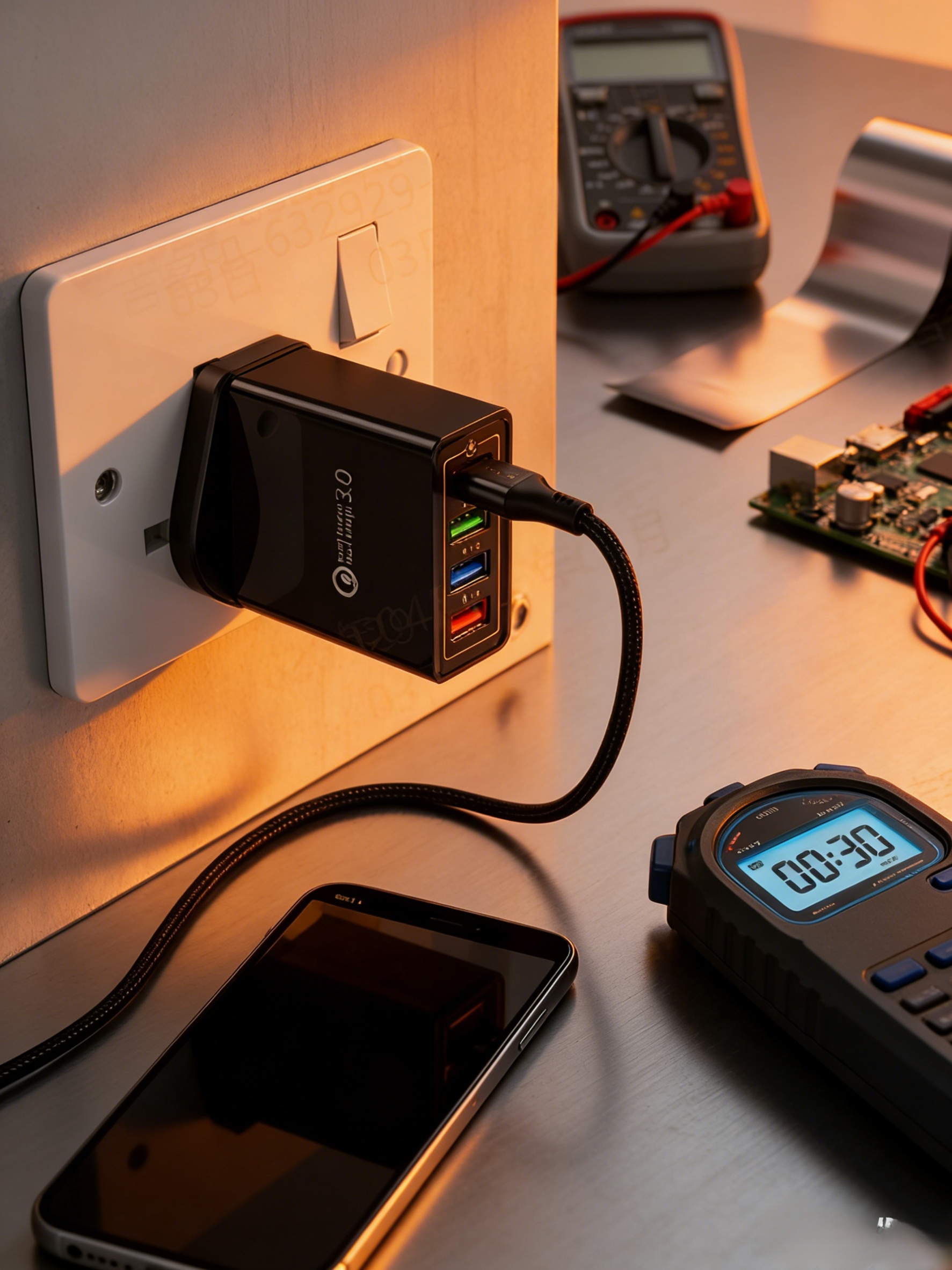 Four-Port Travel Charger for Extended Phone Battery Life