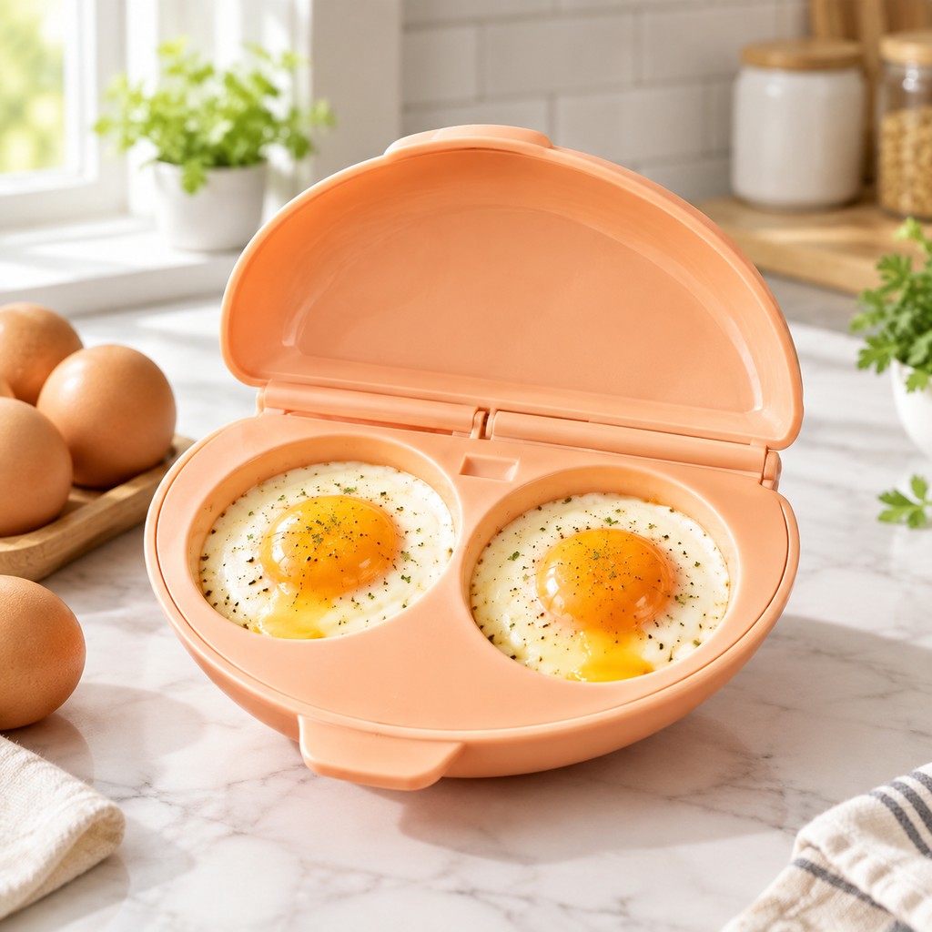 2-in-1 Microwave Egg Steamer and Cooker Bowl with Lid – Quick and Easy Microwave Steamed Egg Maker