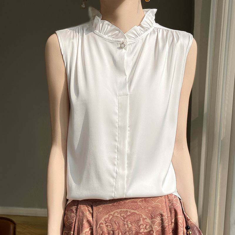 French style elegant versatile age-reducing silk base shirt