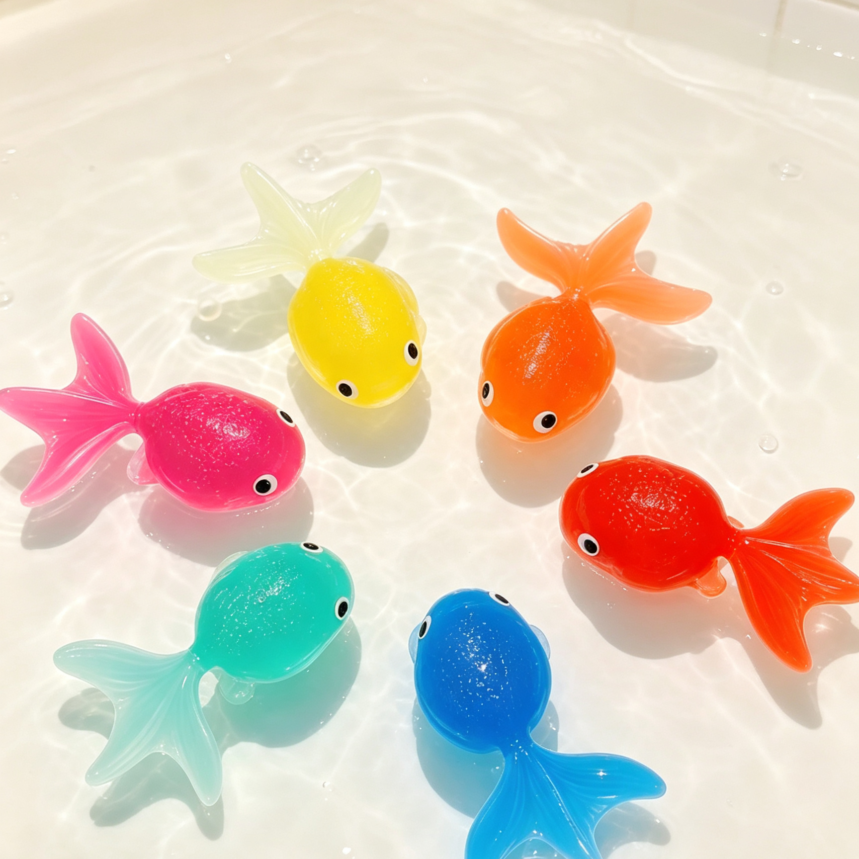 Floating Silicone Goldfish Bath Toy, Automatic Swimming Robot Fish for Kids and Aquariums
