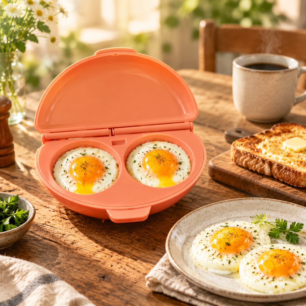 2-in-1 Microwave Egg Steamer and Cooker Bowl with Lid – Quick and Easy Microwave Steamed Egg Maker