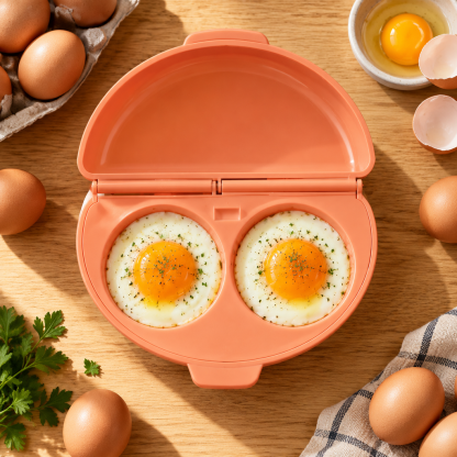 2-in-1 Microwave Egg Steamer and Cooker Bowl with Lid – Quick and Easy Microwave Steamed Egg Maker