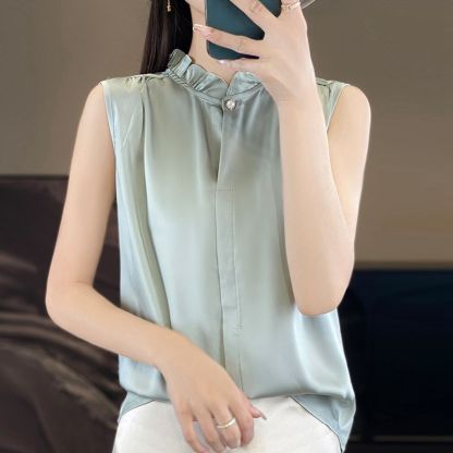 French style elegant versatile age-reducing silk base shirt